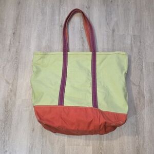 Vintage 80s LL Bean Boat And Tote  Green Colorblock - Rare!